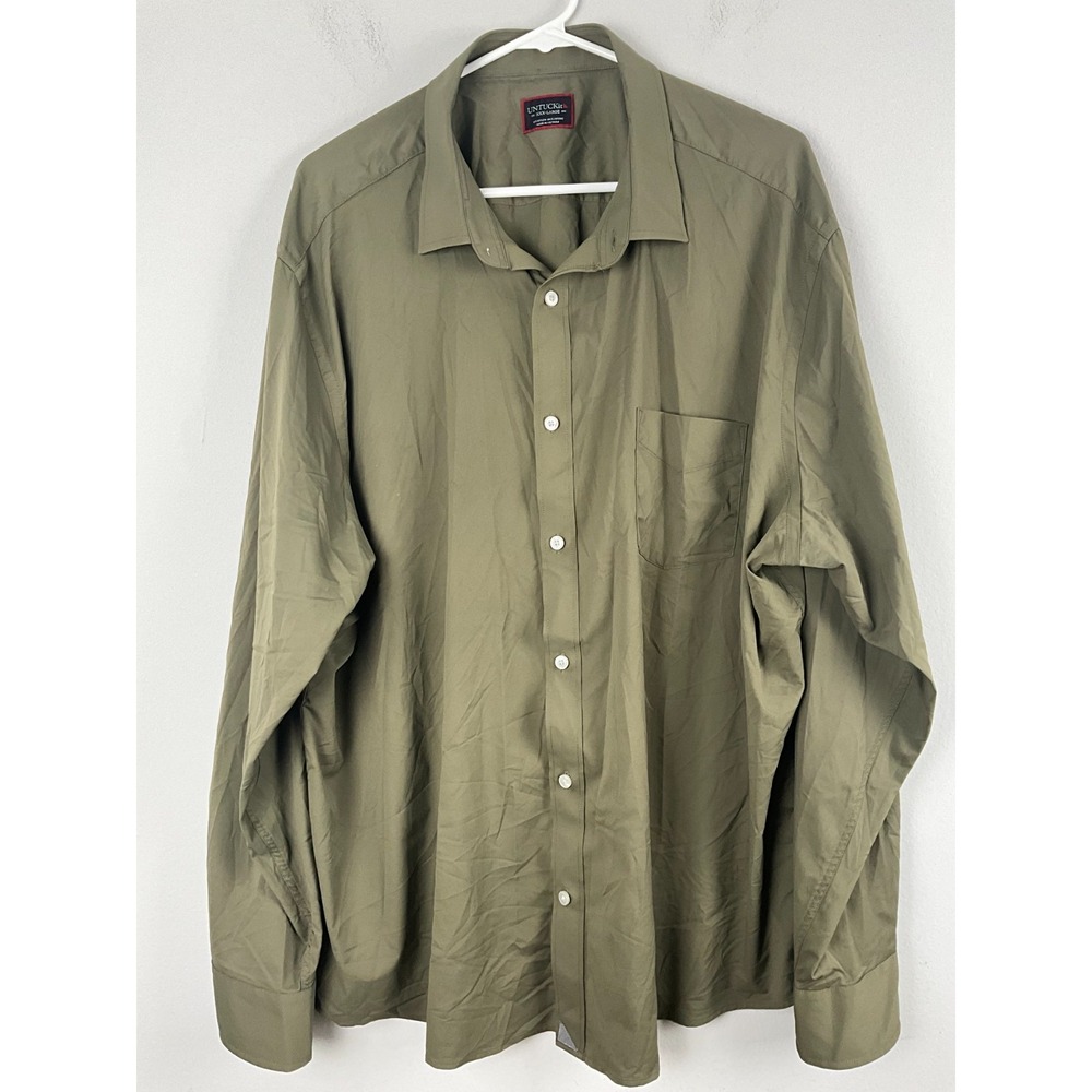 UNTUCKit‎ Gironde Men's 3XL Green Long Sleeve Button-Up Casual Shirt Nylon Blend